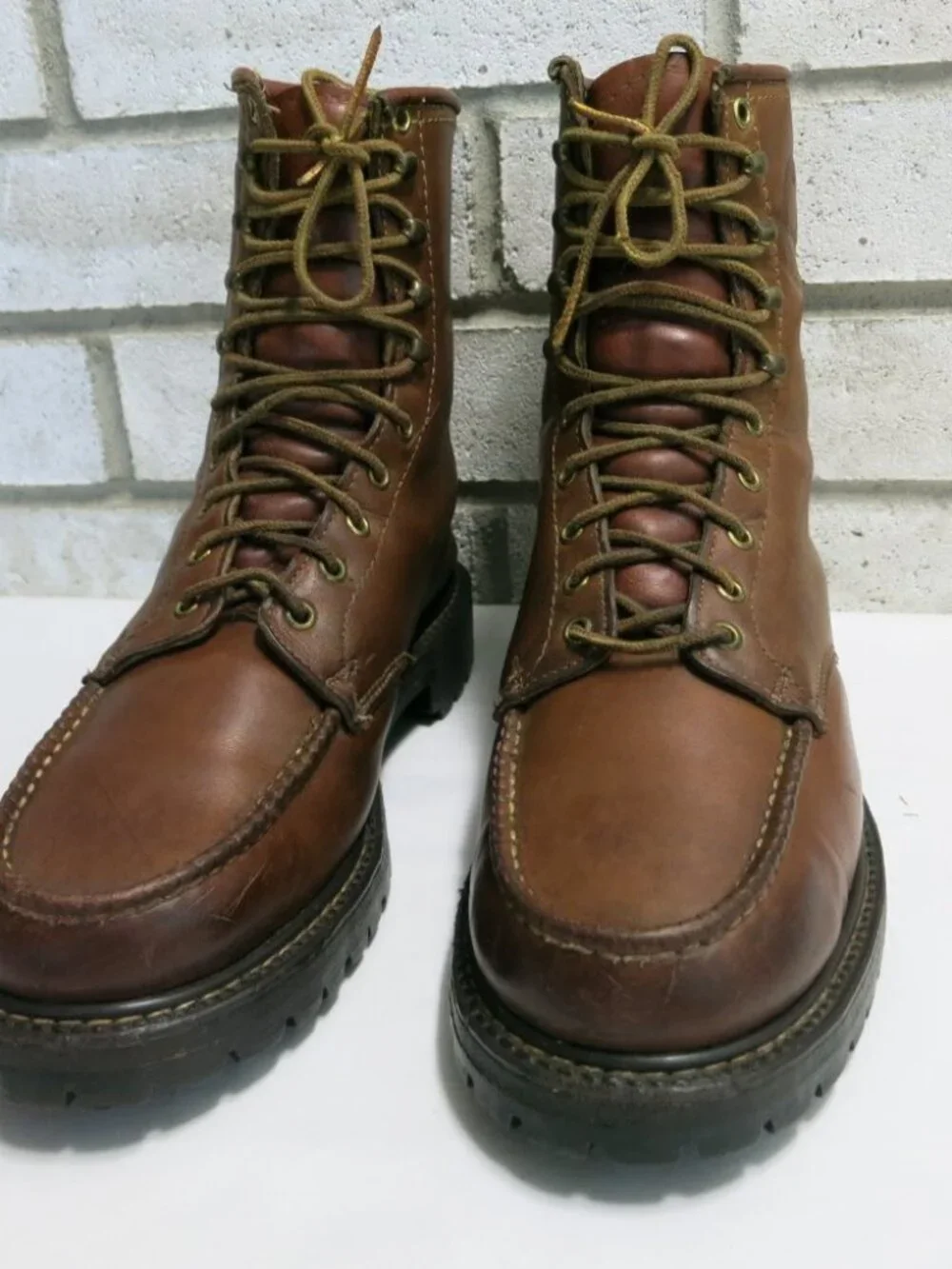 Alpine Hiker Oil Tanned Leather Moc Toe Hiking Boots Botas Men's Footwear 7 W